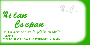 milan csepan business card